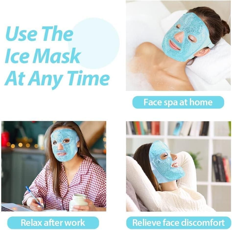 Cool Gel Full Face Mask Summer Ice Cooling Sleeping Mask