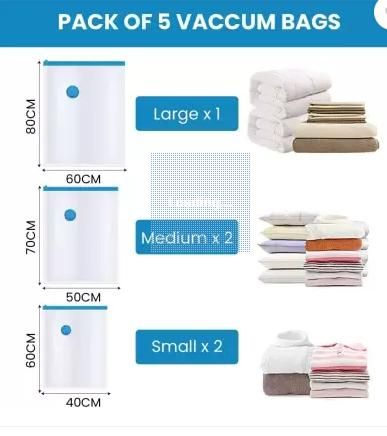 Reusable Vacuum Storage Ziplock Compression Sealer Bags