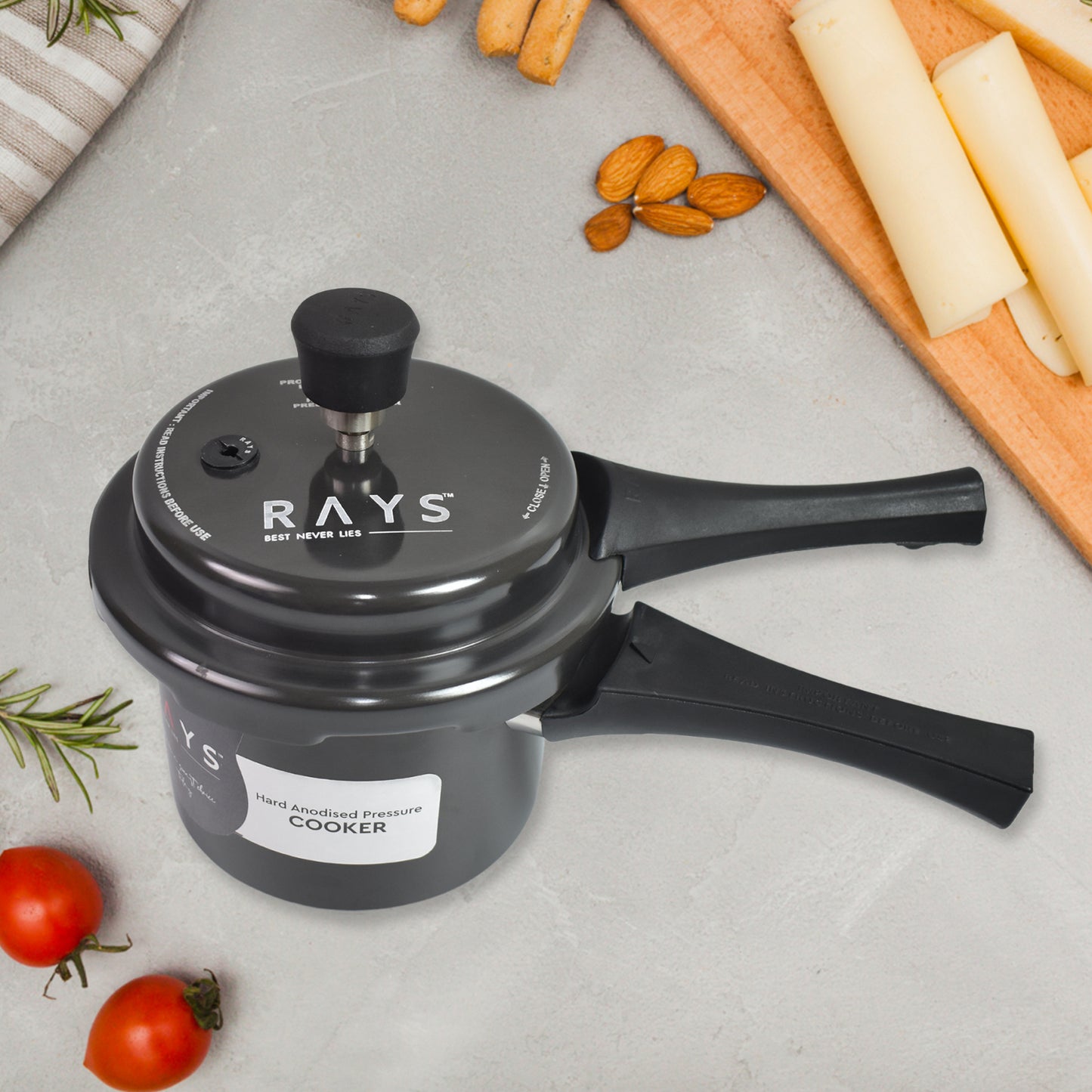 Aluminium Rays Black Beauty Pressure Cookers With Outer Lid (1.5 Litres)