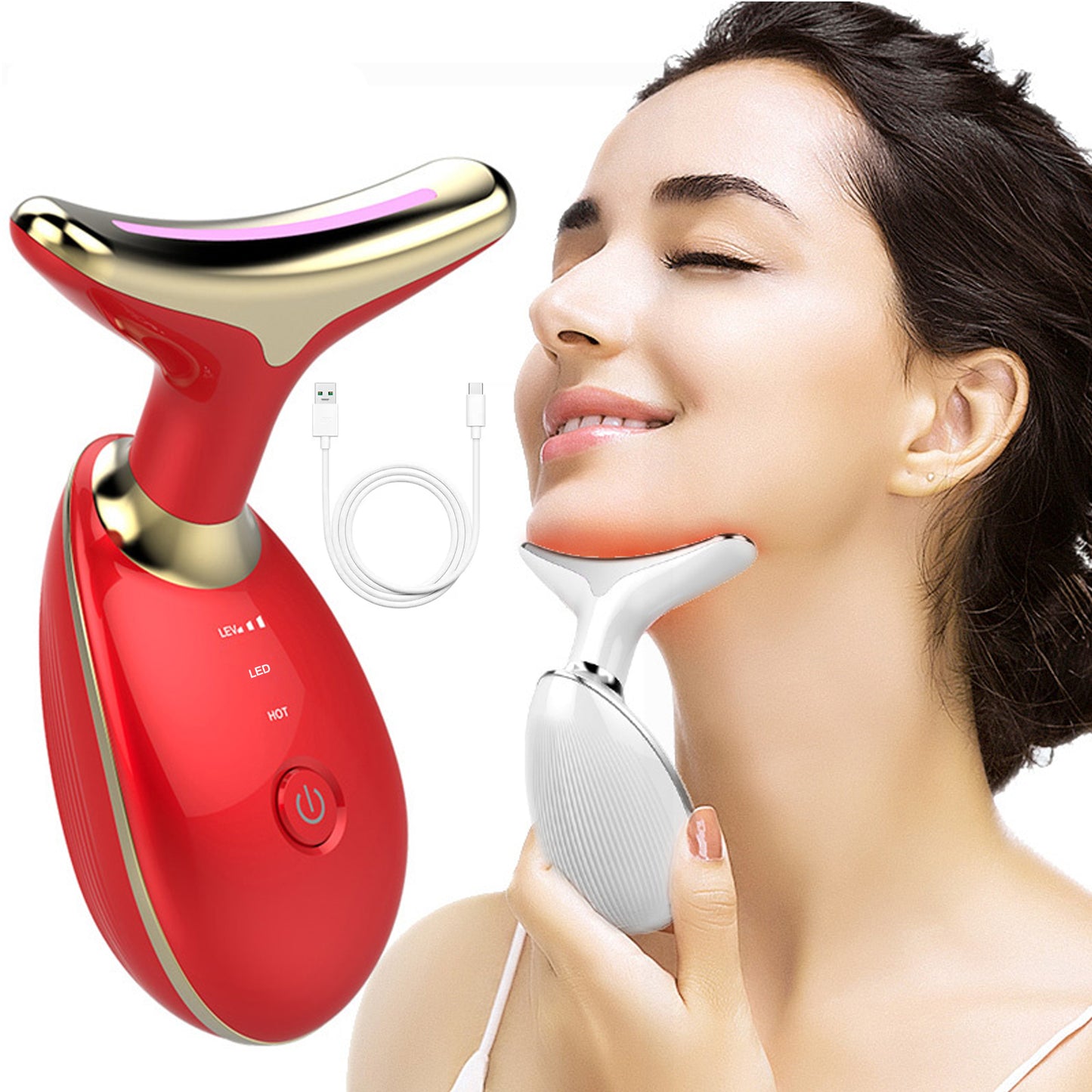 Electric Face Massager Wrinkle Remover Led Photon Face Beauty Device (1 Pc)